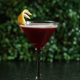 Cosmopolitam — Vodka, triple-sec, xarope de cramberry e limão siciliano
